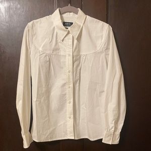 A.P.C. White Collared Shirt